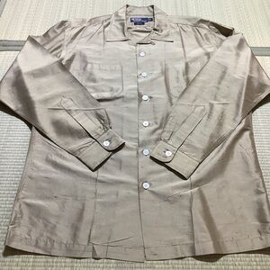 Vintage Polo Ralph Lauren Tan Silk Long Sleeve Shirt Classic